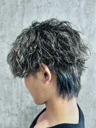 ⚡️7月限定メニュー⚡️/メンズカット✂️➕メンズパーマ🌀➕メッシュハイライト⚡️#ハイライト#ホワイトメッシュ