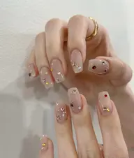 【長さだし10本】ワンカラー宝石ネイル💎ジェルオフ+500