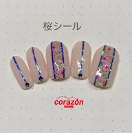 〈ミニモ学割〉ネイルアートモデル【桜シール】コース※来店時のオフ無料※ケア込※¥5400