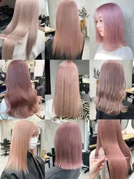 🎀大人気暖色カラー🎀ダブルカラー(ケアブリーチ)+うる艶トリートメント✨
