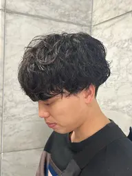 メンズカット+シャドウパーマ