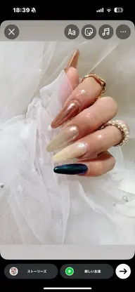 🎀オフなし ミラーネイル
