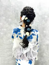 【夏限定🌻】浴衣着付け+ヘアセット¥7,040円✨️花火大会・夏祭り・イベントに♡