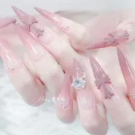 ❤️🔥流行クロムパーツ2個付け+チップ長さだしワンカラー😗😘
