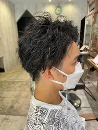 メンズカット+ツイストスパイラルパーマ