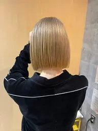 【ブリーチあり❣️鮮やかな色味】カット➕透け感ブリーチカラー　　ブリーチ/ダブルカラー/カラー/ボブ/レイヤーカット