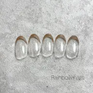 フレンチネイル クリア仕上げ　　　　　　　　オフ/ケア込