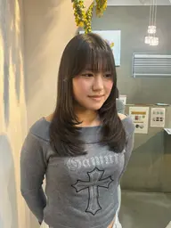 🎀人気No.1🎀ケア剤入ワンカラー+似合わせカット+Aujua2stepTR※ロングミディアムスタイル限定