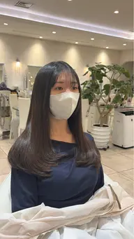 【朝のセットを楽に】前髪縮毛矯正＋前髪カット