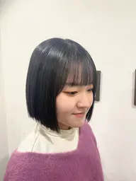 【ショートスタイル】酸性ストレート+デザインカット+カラー