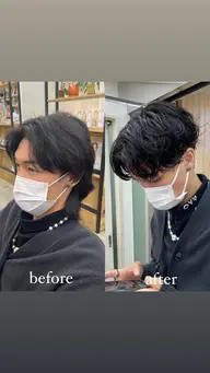 【学割U24✨🎓】メンズカット➕ダメージレスケアパーマ✨(120分)