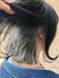 カット + 部分ブリーチ (インナーカラーなど)