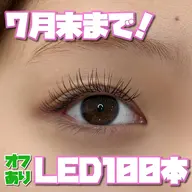 LEDフラットラッシュ100本(オフあり)束感仕上げコーティング付き
