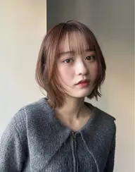 前髪顔まわりカット+透明感ワンカラー🕊️