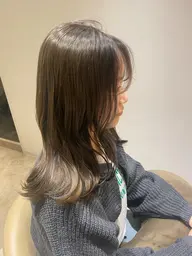 前髪カット+透明感カラー+ベーストリートメント