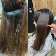 髪質改善ケラフェクトストレート&カット&アシッドドリンクトリートメント(前処理+中間処理+後処理のスーパーケア)