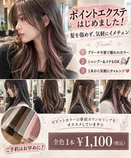 【新メニュー】ブリーチなしでインナーカラー♪シールエクステ 1本¥1100