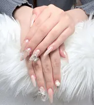ロングチップ長さ出し10本 シンプルデザイン 8900円
