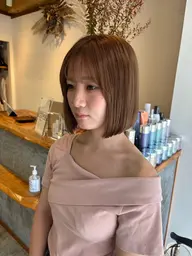 ミニモ学割U24 タッセルボブカットモデル+透明感ワンカラー✨🩵
