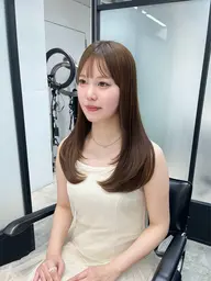 前髪カット＋根本リタッチカラー