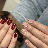 【Hand】 SNS大人気マグネットワンカラー＋ドット or ハートホロネイル