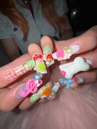 【オフなし】チップ長さだし10本+art freeコース🍓パーツ付け放題🐾