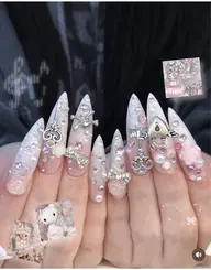 10本チップ長さ出し+ゴテゴテ♡Y2Kネイル|パーツ・アートやり放題