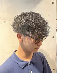 カットなし波巻きパーマ