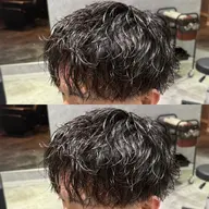 🚹メンズカット+シャドウパーマ+眉カット+2step treatment