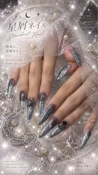 自爪｜ミディアムコース:長さだし10本　ワンカラー/ラメ/マグネット