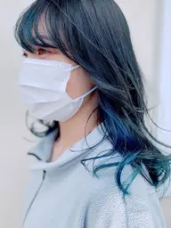カット＋フェイスフレーミング＋インナーカラー