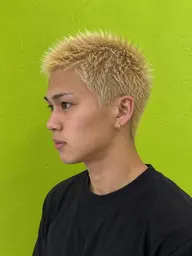 【メンズ激押し】BUZZカット・スパイキーショート＋ブリーチ