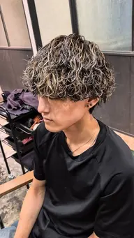 ☀️お好きなパーマ+メッシュ抜きっぱ+メンズカット