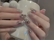 🉐【夏の大感謝祭SALE】 【自爪】💎S/Mサイズ💎ラメ/フラッシュ🉐