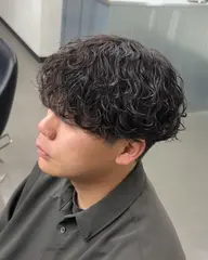メンズカット+波巻きパーマ