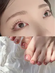 パリジェンヌとフットネイル2本アート(オフ込み)