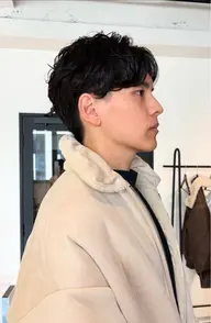 【🔥朝3分で決まる🔥】大人メンズカット+ニュアンスパーマ+眉カット+炭酸シャンプー