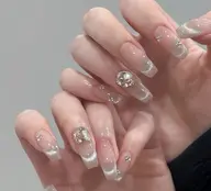 🤎Hand🤎【初回オフ無料】🌺ワンホンマグ🌺ベースカラー＋マグネットフレンチ＋パーツ②個🩵ケア込み