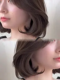前髪、顔周りのみカット+フルカラー+トリートメント12980 (小顔カット/骨格矯正、レイヤーカット、ボブ、韓国風)