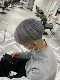 刈り上げセンターパート&ワンカラー