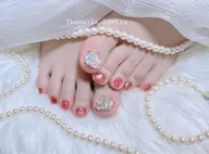 👣フットネイルマグネット🧲2色まで、パーツつけ2本持ち込みデザインOkです。オフ別料金です。