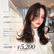 【🉐人気ＮＯ.1🩵minimoSALE🉐】埋まり次第終了⚠️全体カット➕透明感ケアカラー➕内部補修トリートメント✨
