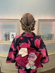 【浴衣・平日】着付け+ヘアセット(※)補足説明にてお持ち物記載しております