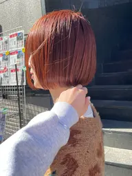 9月おすすめカラー🍊オレンジブラウン🍊+内部補修tr付き⚠️シャンプー、ブロー込み【ボブ/レイヤー/顔周り】