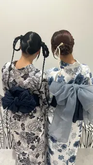 🏮👘👀お祭り行く方必見👀👘🏮土日祝限定【浴衣着付け➕ヘアセット✨🎆】ペア予約🙆🏻♀️ ̖́-
