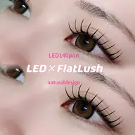 ︎ ︎💫当店大人気︎ ︎💫 LEDマツエク×フラットラッシュ140pon/初回オフ無料🎑