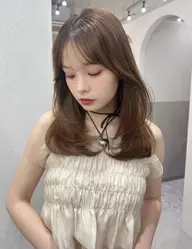 超音波アイロン付き🪄🎀前髪、顔周りカット+ワンカラー+Aujua3stepトリートメント🎀