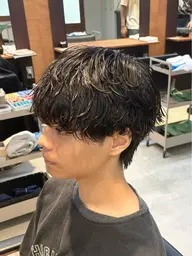 メンズカット+シャドウパーマ