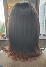 前髪カット+アディクシーカラー+トリートメント