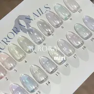 【オフなし】オーロラ&ミラーネイル˖*